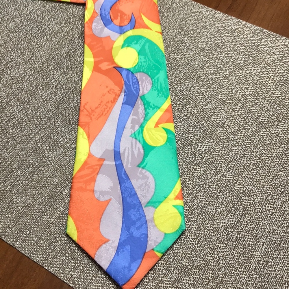 Psychedelic Bold Silk Tie by Elle - Picture 2 of 8